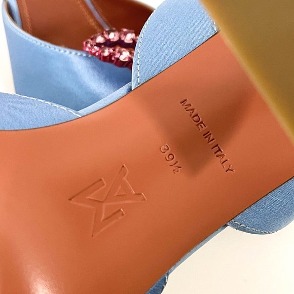 Amina Muaddi Rosie Crystal Bow Pumps- Size 395 - Picture 8 of 11